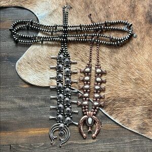 Silver and Bronze Statement Necklaces